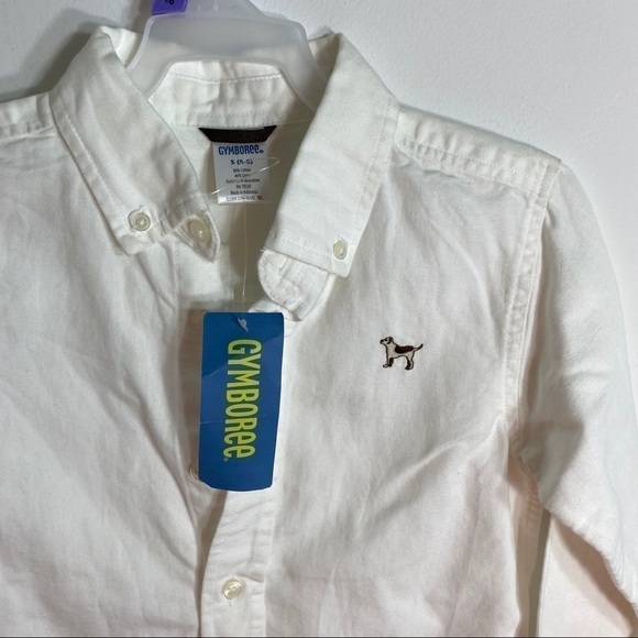 Gymboree White Button Down Dog Embroidered NWT Small - Picture 3 of 6